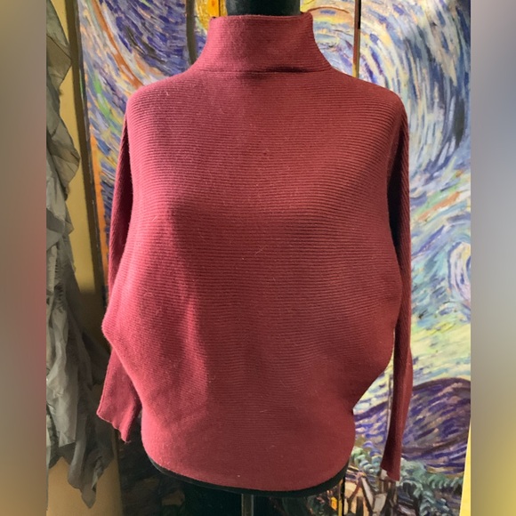 For The Republic Sweaters - For the Republic large burgundy sweater w/high neck